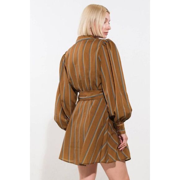 NWT Flying Tomato Freemarket Give It A Go Woven Striped Mini Shirt Dress Small - Picture 2 of 16